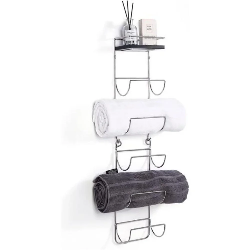 Towel Rack Wall Mounted Metal Wine Rack, Metal Towel Racks